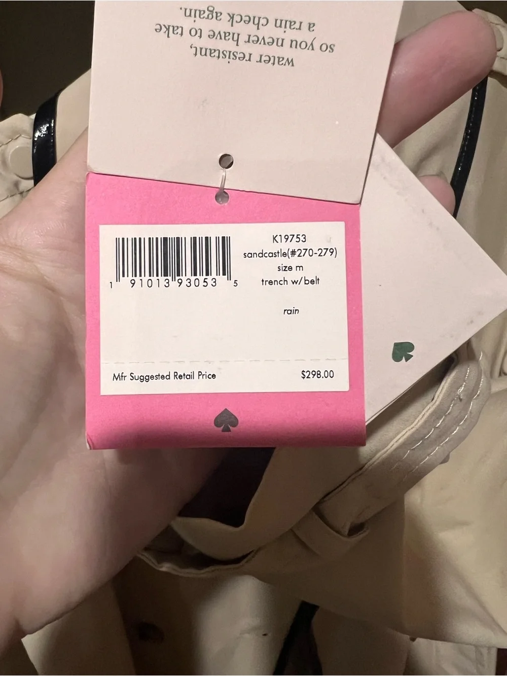 NWT Kate Spade Double Breasted Trench Coat Medium